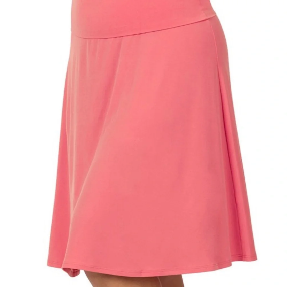 NWT! Plus ITY Dusty Rose Fold Over A-Line Soft Flared Skirt - Picture 2 of 3